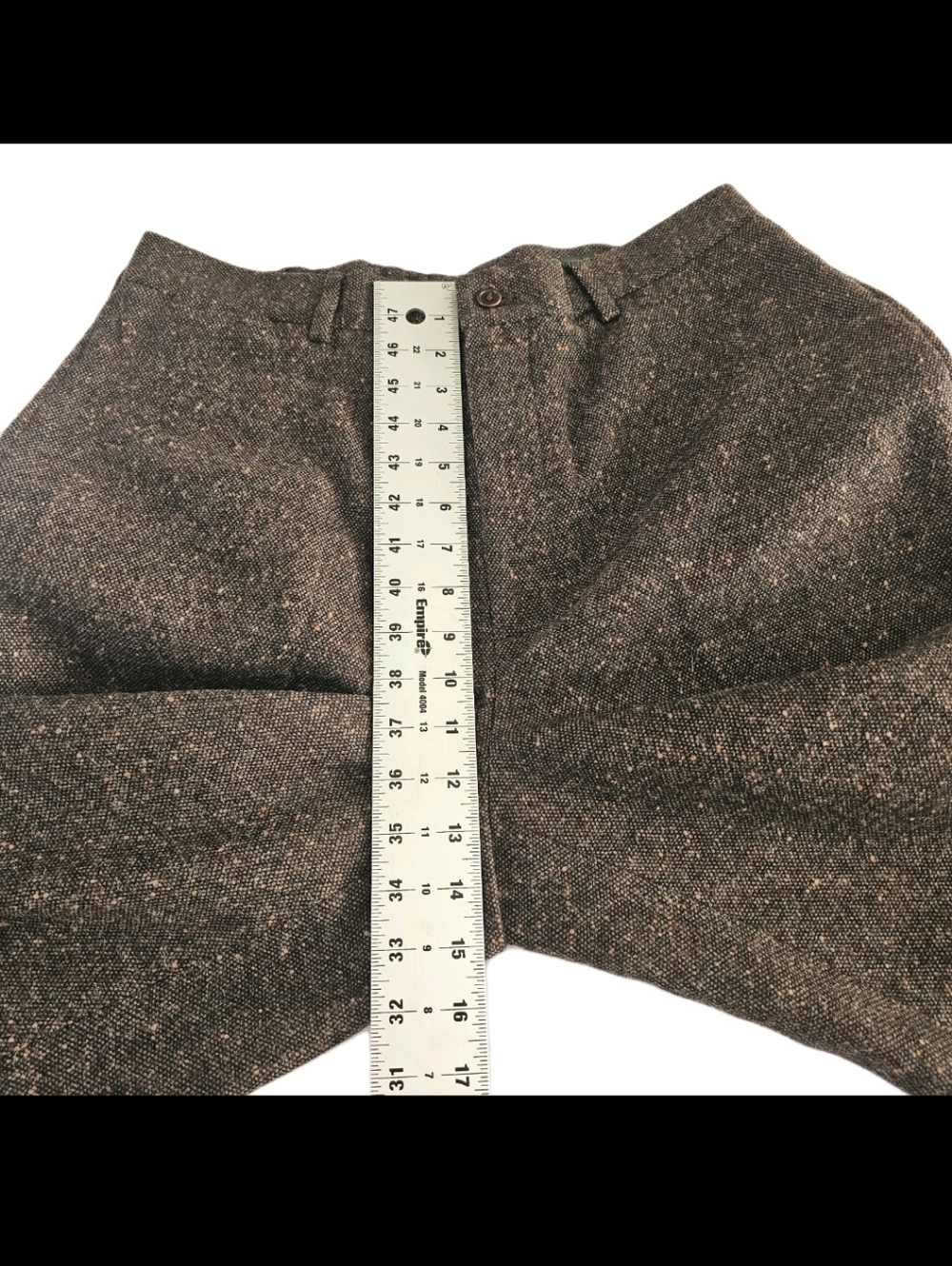 J CREW Wool Fall Career Office Work Sz 34 High-rise Straight Lined Brown Pants - Picture 8 of 11